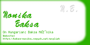 monika baksa business card